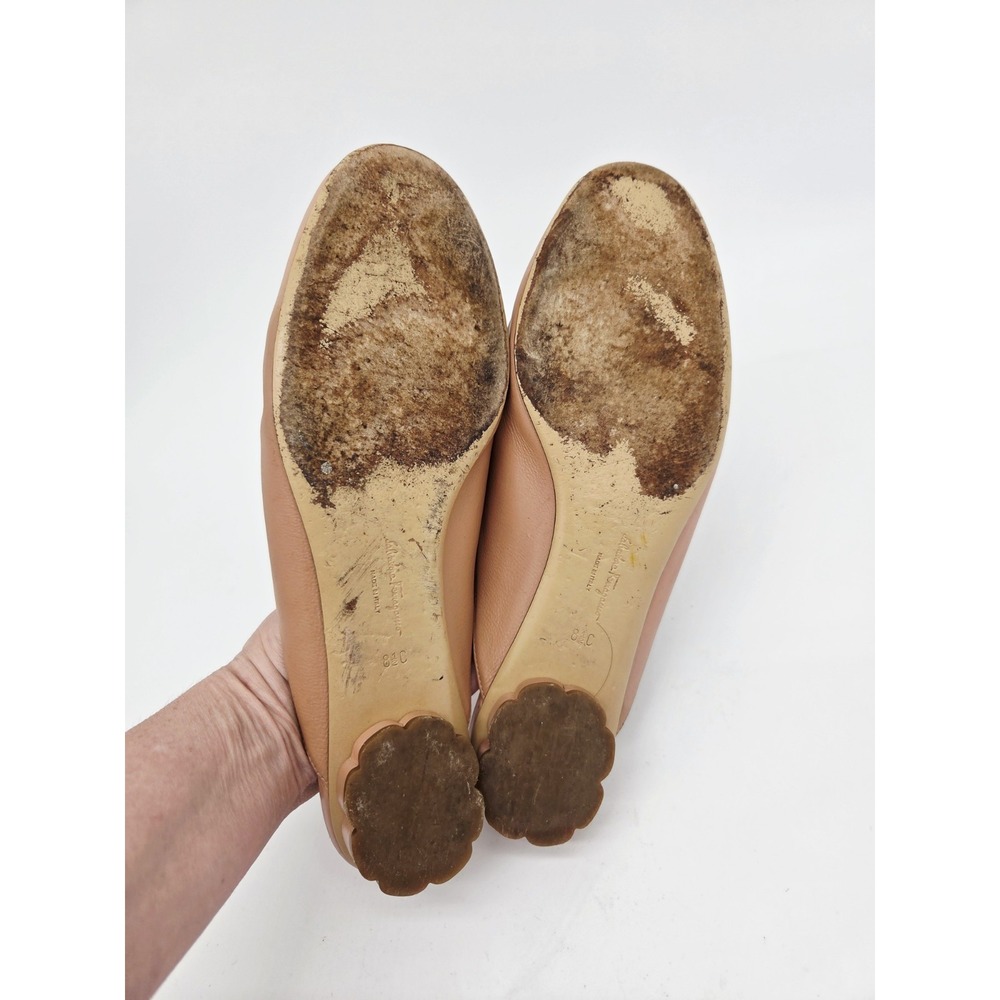 Salvatore Ferragamo Womens Leather Mules sz 8.5 Muted Pink Flats SLip on - Picture 4 of 8